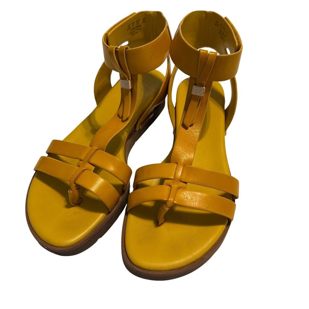 8.5 Womens Franco Sarto Dosha Mustard Gold Yellow Gladiator Sandals Shoes